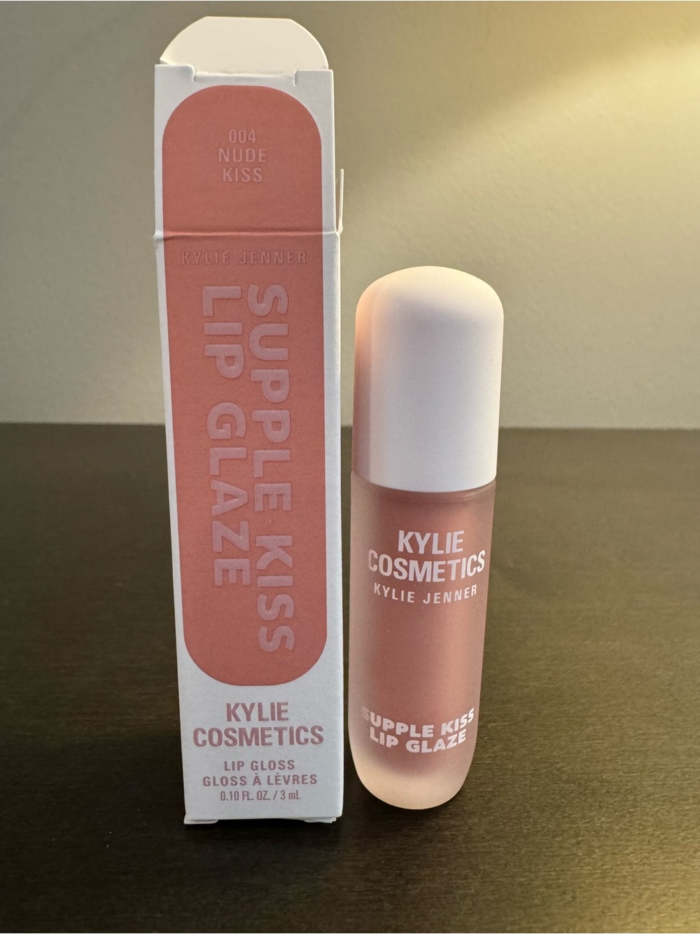 Kylie Cosmetics Supple Kiss Lip Glaze 004 Nude Kiss .1 oz 3 ml Full Size NIB